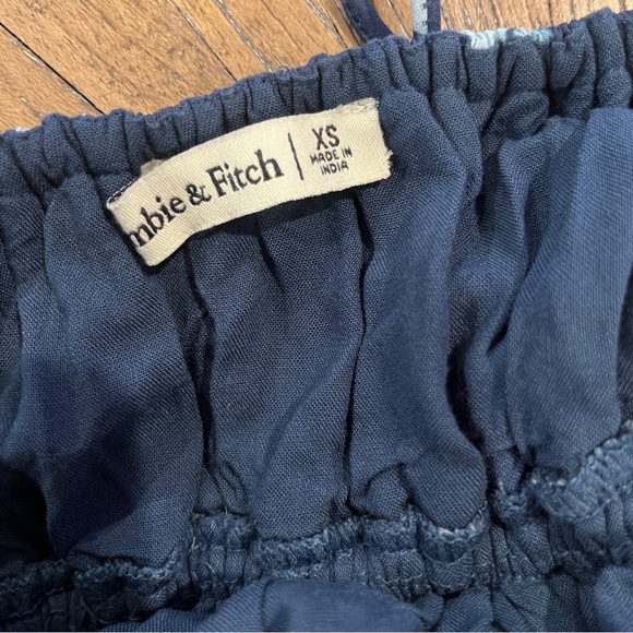 Abercrombie Floaty Femme Ruffle Maxi Dress Sleeveless Blue Floral V-neck Sz XS - Picture 10 of 14